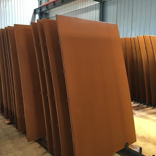 最新の会社の事例について Cortenシート金属板A588 Cortenの鋼板を風化させるつや出しS355J0