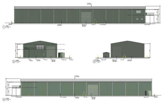 12mの長さの鉄骨フレームの倉庫の構造Epsのクラッディング システム